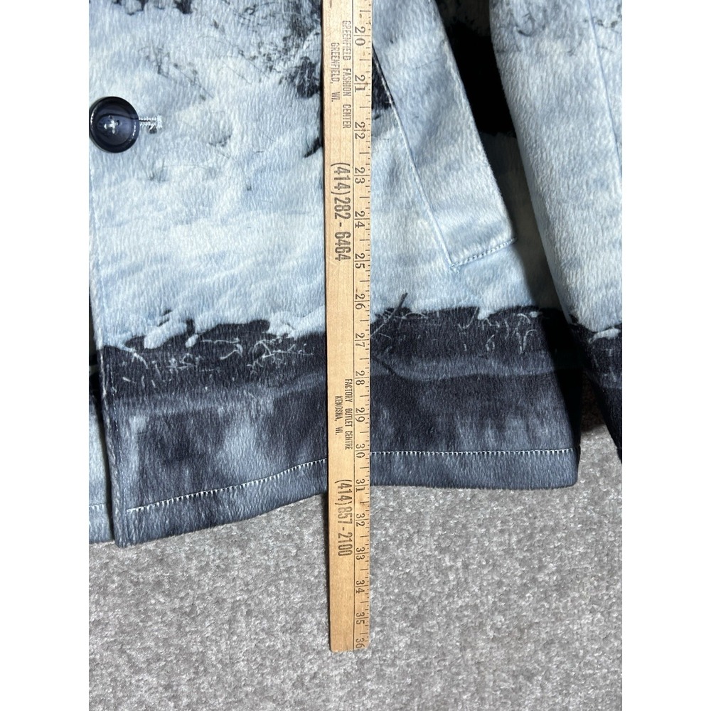 Guess Artistic Landscape AOP Soft Coat Jacket Mens Sz Large Blue Pockets Lined - Picture 8 of 8